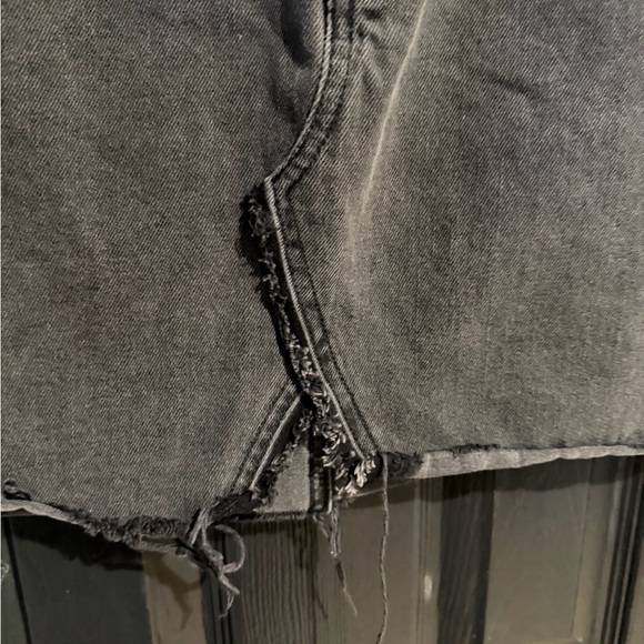 Madewell Faded Black Denim Mini Skirt - Picture 2 of 8